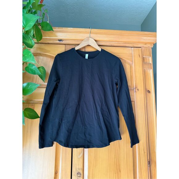 LULULEMON Classic LONG SLEEVE CREWBLACK PIMA COTTON SZ 8 - Picture 4 of 12